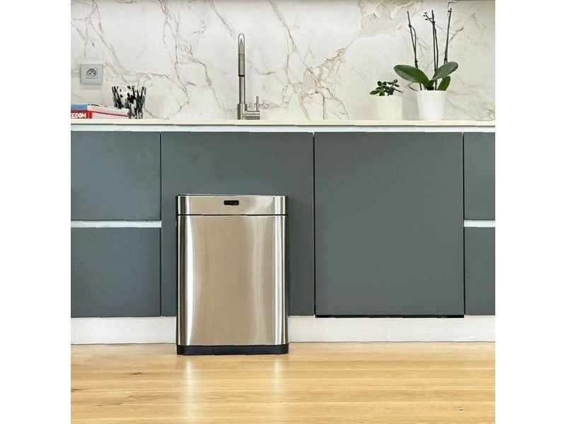 Кошче за боклук Kitchen Move Сив Метал Неръждаема стомана 60 L