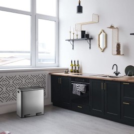 Кошче за Рециклирани Отпадъци Kitchen Move Неръждаема стомана (30 L x 2)