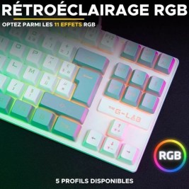 Клавиатура The G-Lab KEYZ CAESIUM Сив Azerty френски