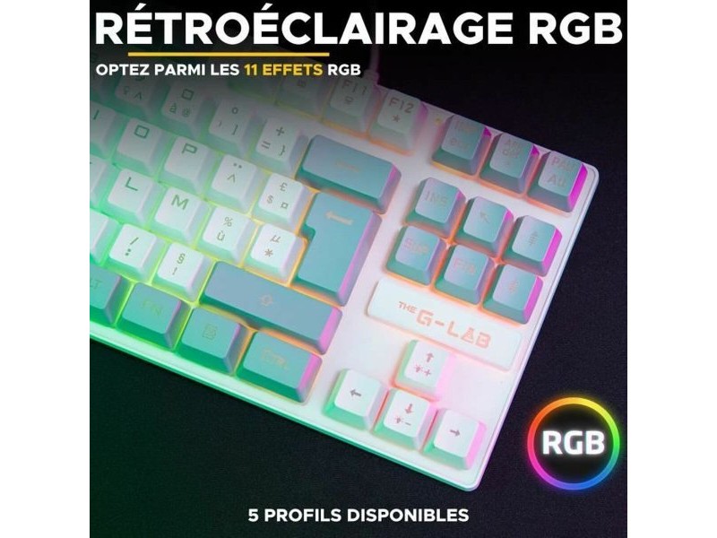 Клавиатура The G-Lab KEYZ CAESIUM Сив Azerty френски