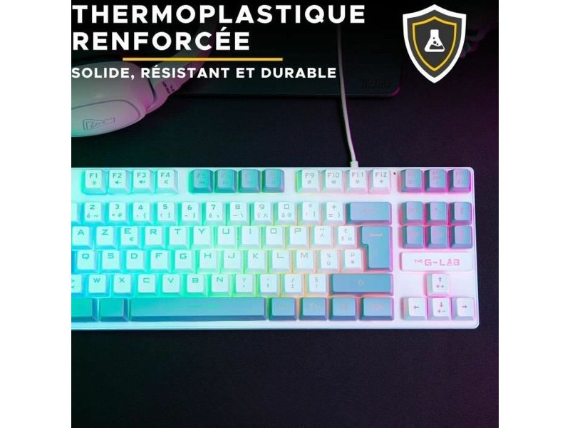 Клавиатура The G-Lab KEYZ CAESIUM Сив Azerty френски