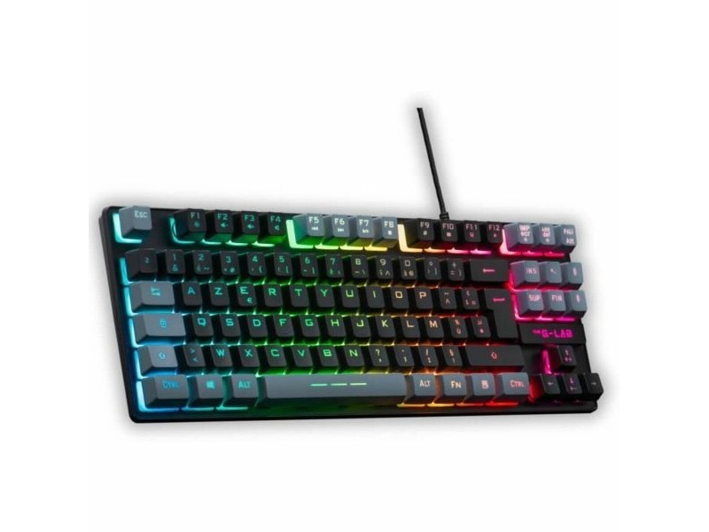 Клавиатура The G-Lab KEYZ CAESIUM Черен Сив Azerty френски Клавиатура The G-Lab KEYZ CAESIUM Черен Сив Azerty френски