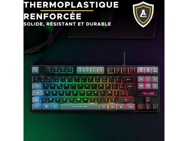 Клавиатура The G-Lab KEYZ CAESIUM Черен Сив Azerty френски Клавиатура The G-Lab KEYZ CAESIUM Черен Сив Azerty френски