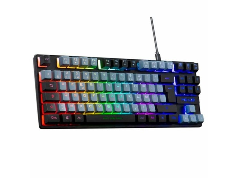 Клавиатура The G-Lab KEYZ CAESIUM Черен Сив Azerty френски