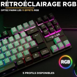 Клавиатура The G-Lab KEYZ CAESIUM Черен Сив Azerty френски