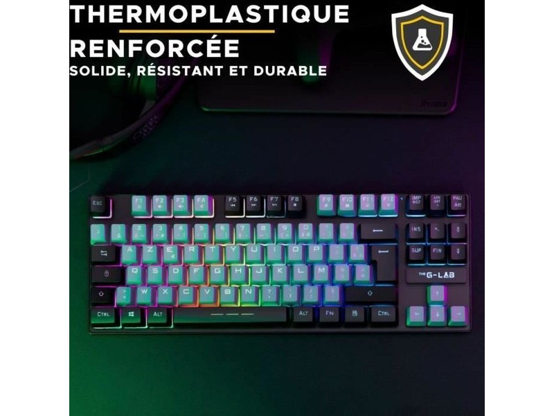 Клавиатура The G-Lab KEYZ CAESIUM Черен Сив Azerty френски