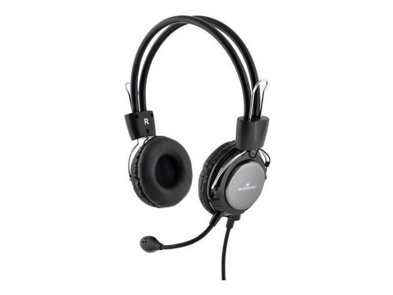 Слушалки с микрофон Bluestork MC-201 Черен/Сребрист