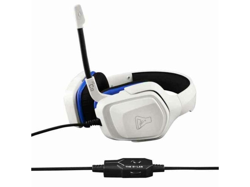 Слушалки с микрофон The G-Lab KORP-COBALT-W Бял Безжичен