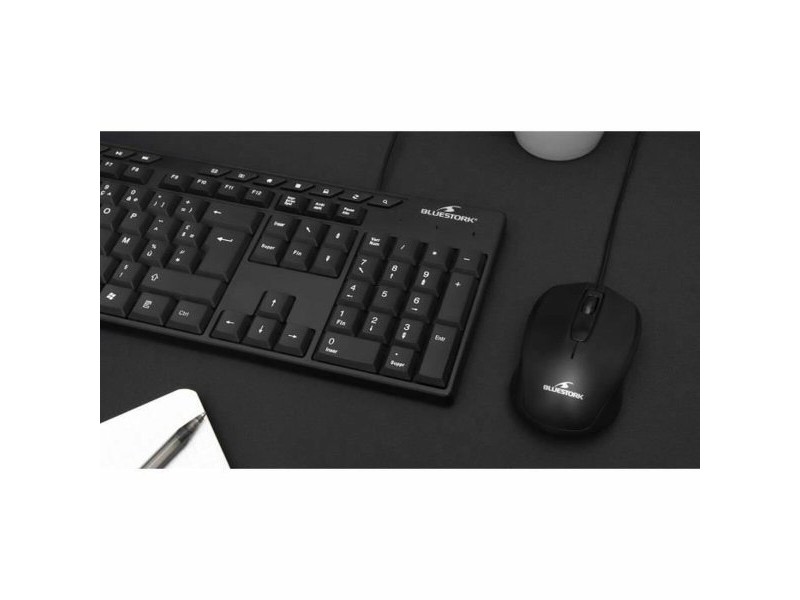 Клавиатура с мишка Bluestork MEDIA OFFICE Черен AZERTY