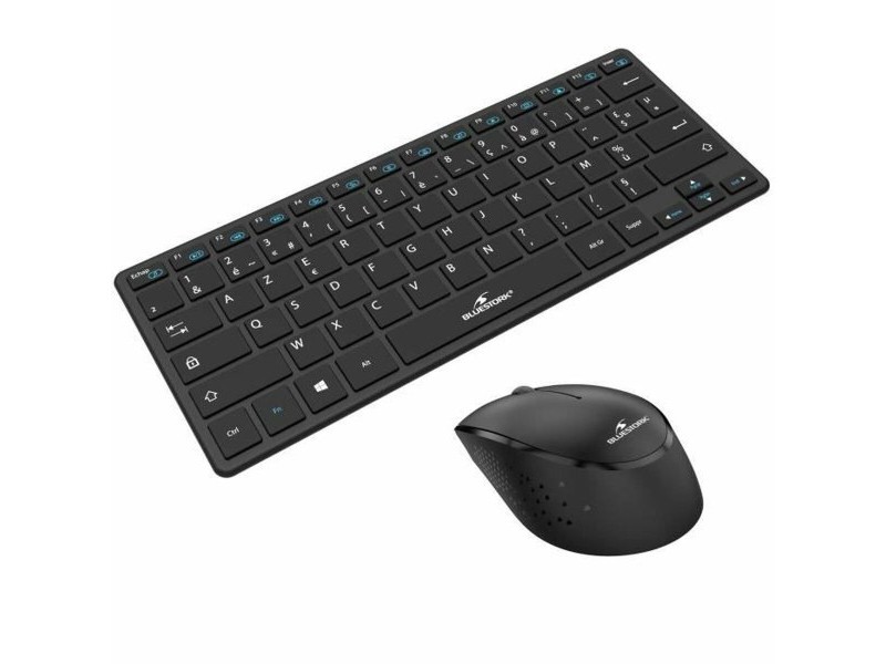 Клавиатура с мишка Bluestork Sans fil Ultra compact Черен