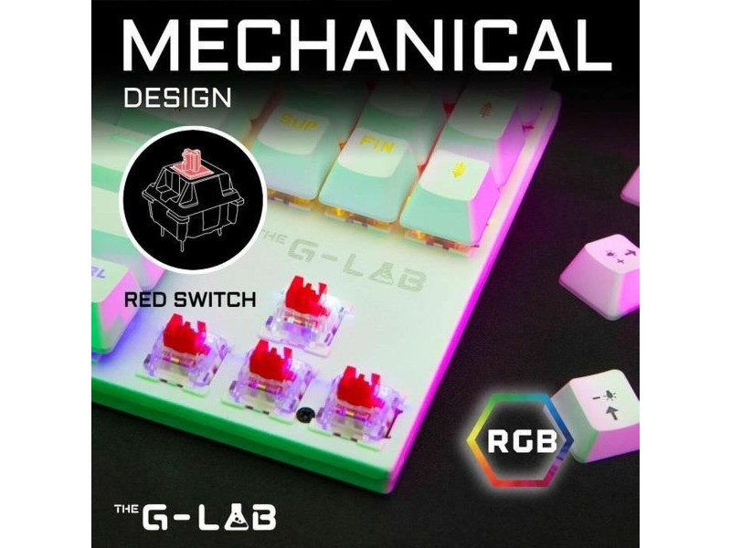 Клавиатура и мишка за игра The G-Lab MERCURY W Бял