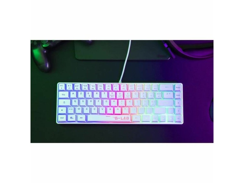 Блутут клавиатура The G-Lab Azerty френски Бял