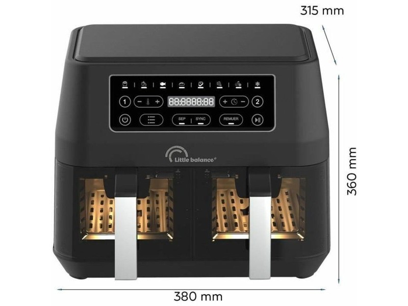 въздушен фритюрник Little Balance 8765 Черен 2460 w 9 L