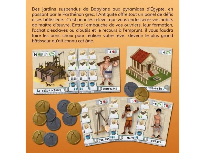 Настолна игра CNMEMORY Les Bâtisseurs : Antiquité (FR) (16 Части)