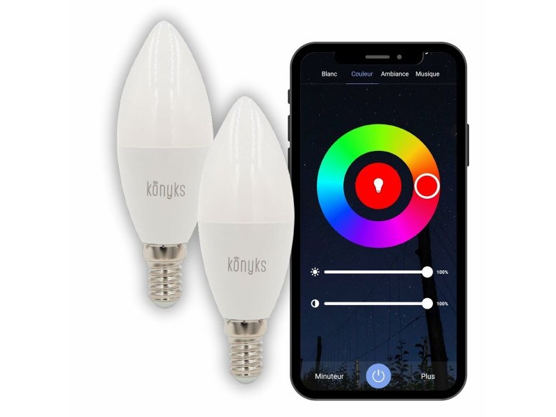 LED крушка за лампа тип свещ Konyks e14 Бял