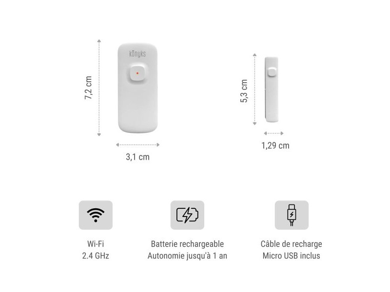Детектор за Отваряне на Врати и Прозорци Konyks Senso Charge 2 Wi-Fi 2,4 GHz