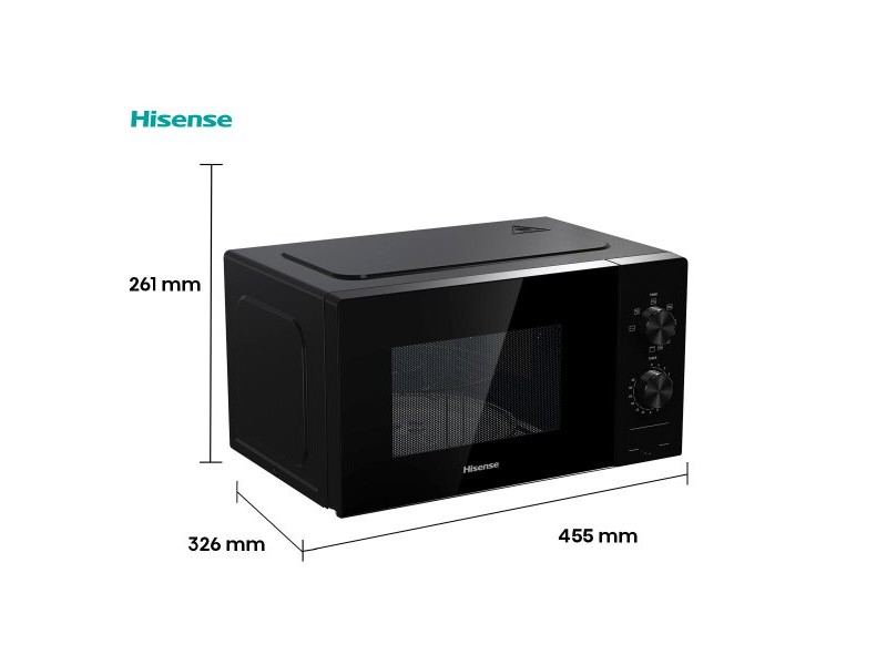 микровълновата фурна Hisense H20MOBP1 Черен 700 W 20 L