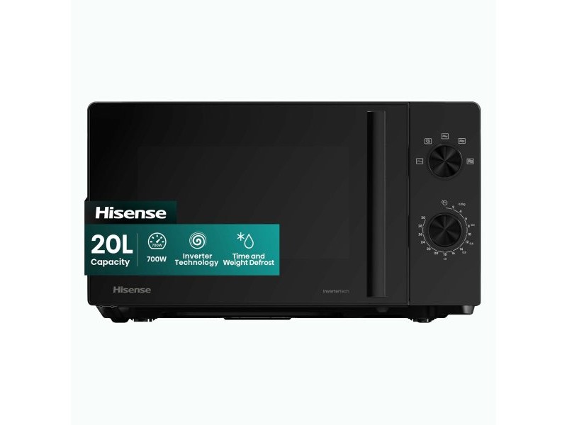 микровълновата фурна Hisense H20MOBP1HI Черен 700 W 20 L