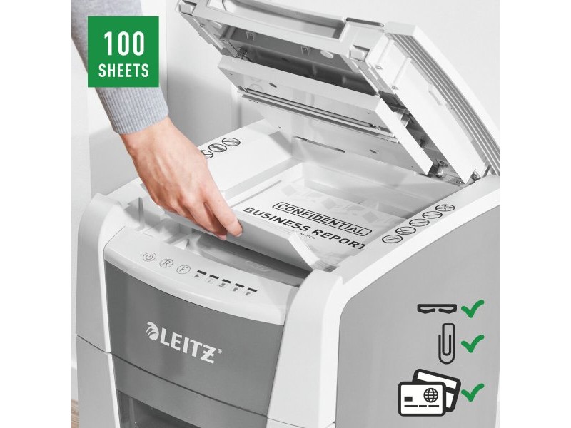 Шредер за хартия за микро рязане Leitz IQ 100 Autofeed