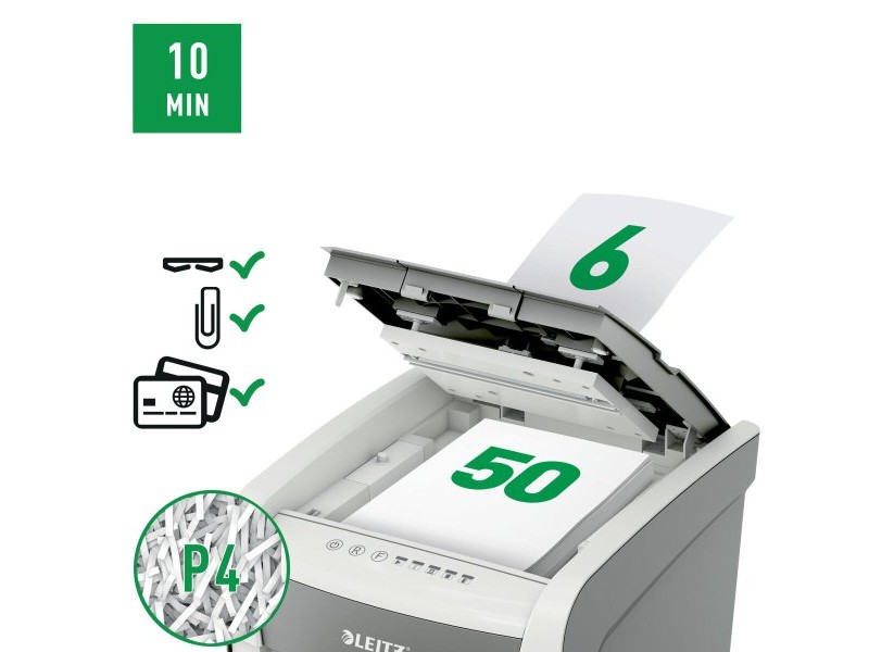 Шредер за хартия Leitz IQ Autofeed 50X P4 20 L