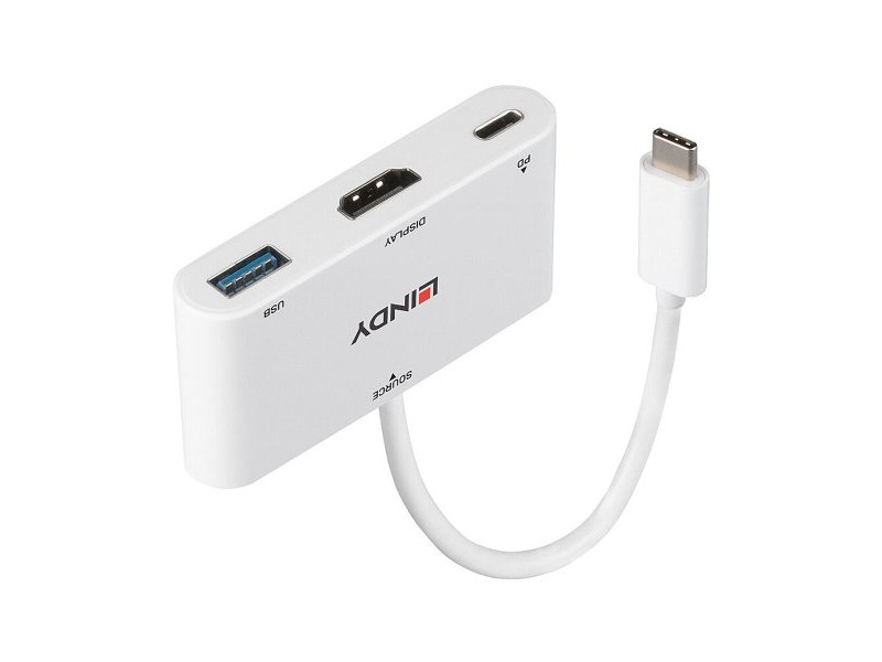 USB извод LINDY 43340 Бял