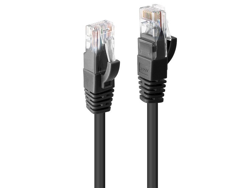 UTP категория 6 твърд мрежови кабел LINDY 48077 Черен 1 m 1 броя