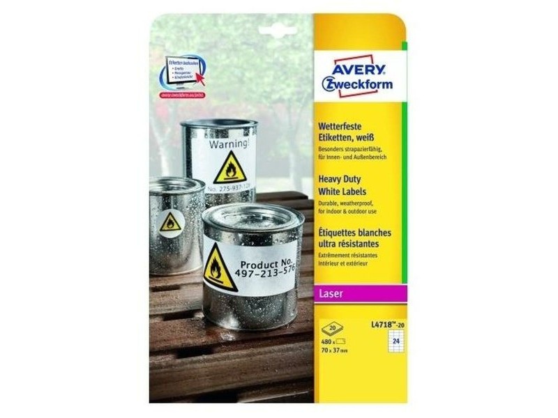 Етикети за принтер Avery L4718 20 Листи 99,1 x 139 mm (5 броя)