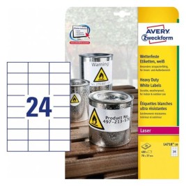 Стикери Avery 20 Листи Бял 70 x 37 mm