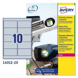 Етикети за принтер Avery Сребрист 20 Листи 96 x 50,8 mm (5 броя)