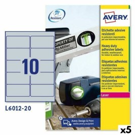 Етикети за принтер Avery Сребрист 20 Листи 96 x 50,8 mm (5 броя)