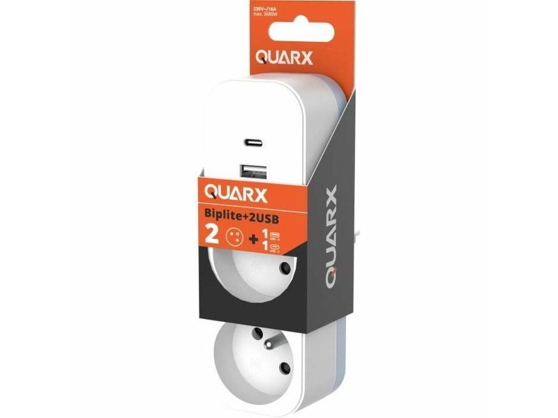 Табло с 2 гнезда с бутон за включване QUARX 3680 W
