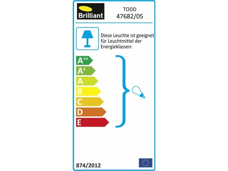 Аплик за стена Brilliant Todd Бял Метал Пластмаса 60 W E27