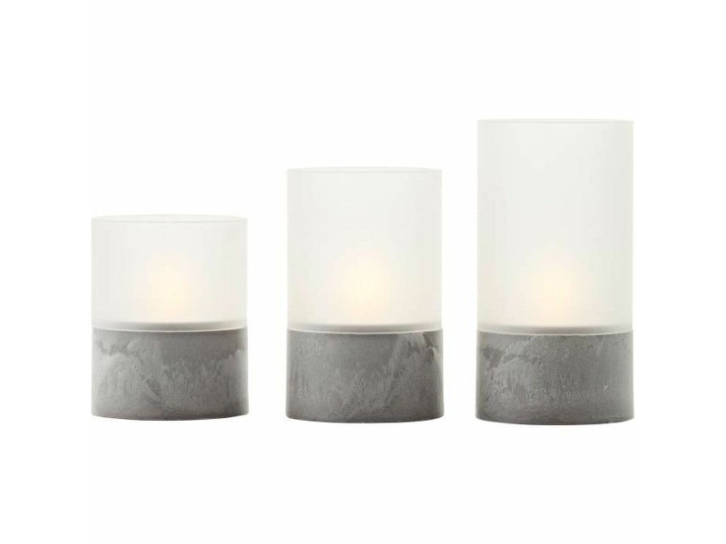 LED Свещ Brilliant Сив Пластмаса
