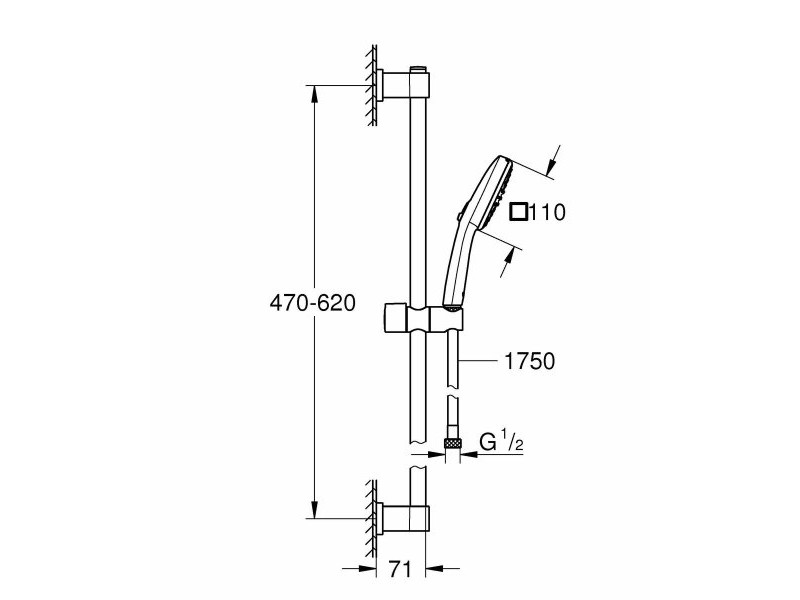 Комплект за Душ Grohe Vitalio Comfort 110 26398001 Метал Комплект за Душ Grohe Vitalio Comfort 110 26398001 Метал
