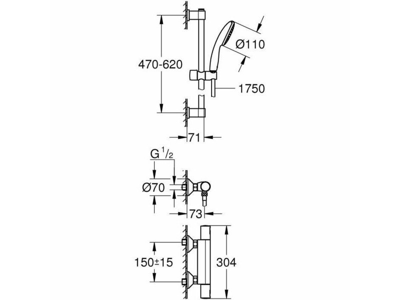 Душ Колона Grohe Precision Start Пластмаса