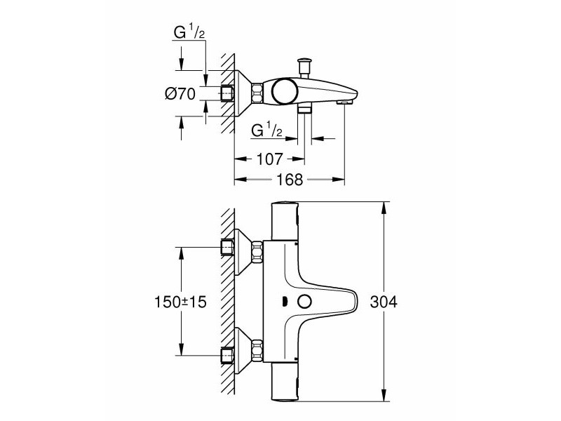 Смесител с Две Ръкохватки Grohe Месинг