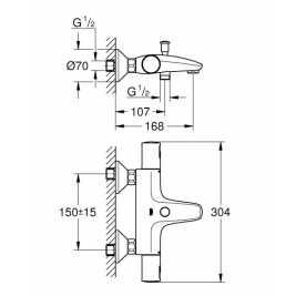 Смесител с Две Ръкохватки Grohe Месинг