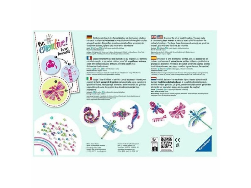Занаятчийска игра Ravensburger Be creative! Pearls Animals