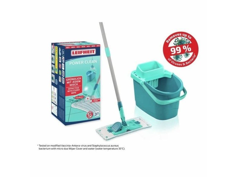 Mop with Bucket Leifheit PowerClean цвят тюркоаз