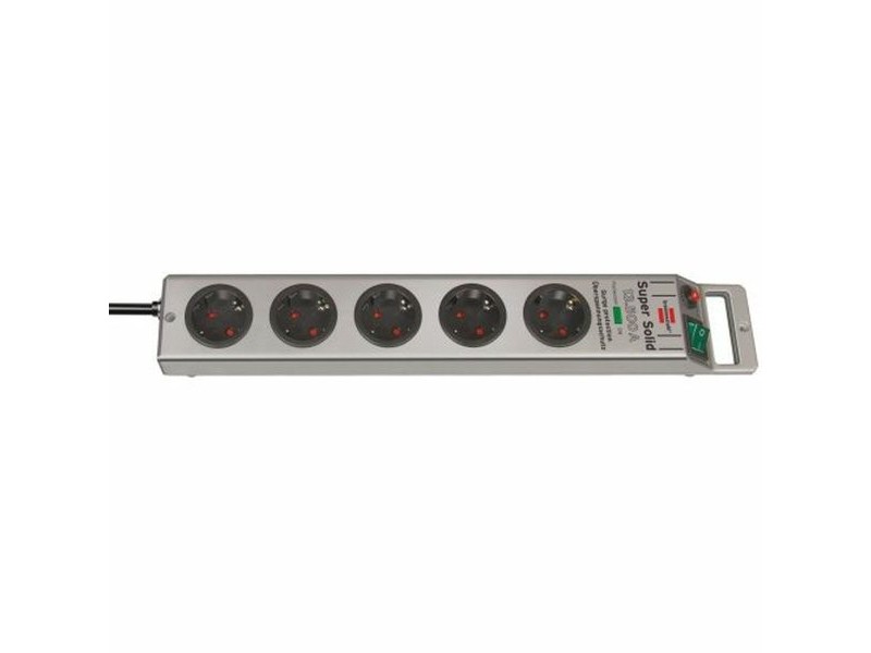 Контакт - 5 изхода с копче Brennenstuhl Super-Solid 3600 W (2,5 m)