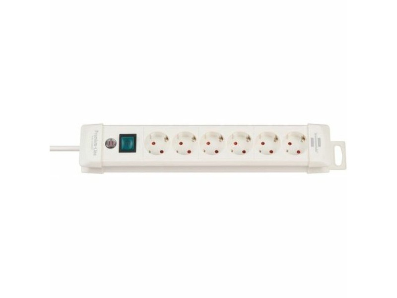 Контакт - 6 изхода с копче Brennenstuhl Premium-Line 3600 W (3 m)