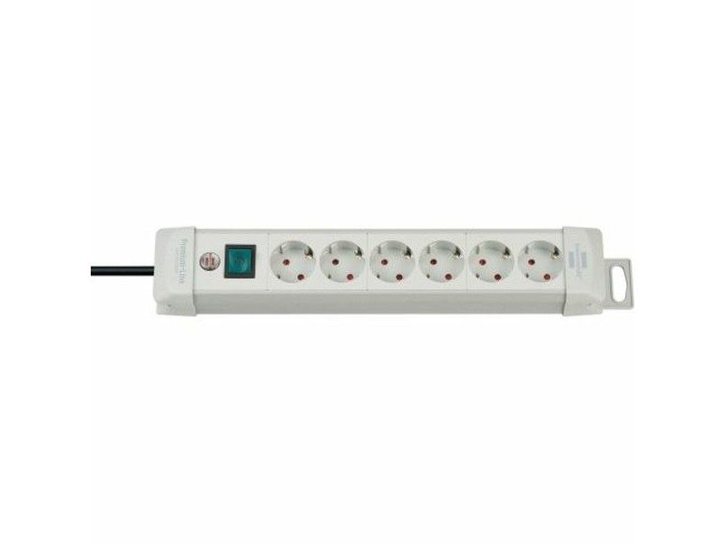 Контакт - 6 изхода с копче Brennenstuhl Premium-Line 3600 W (3 m)