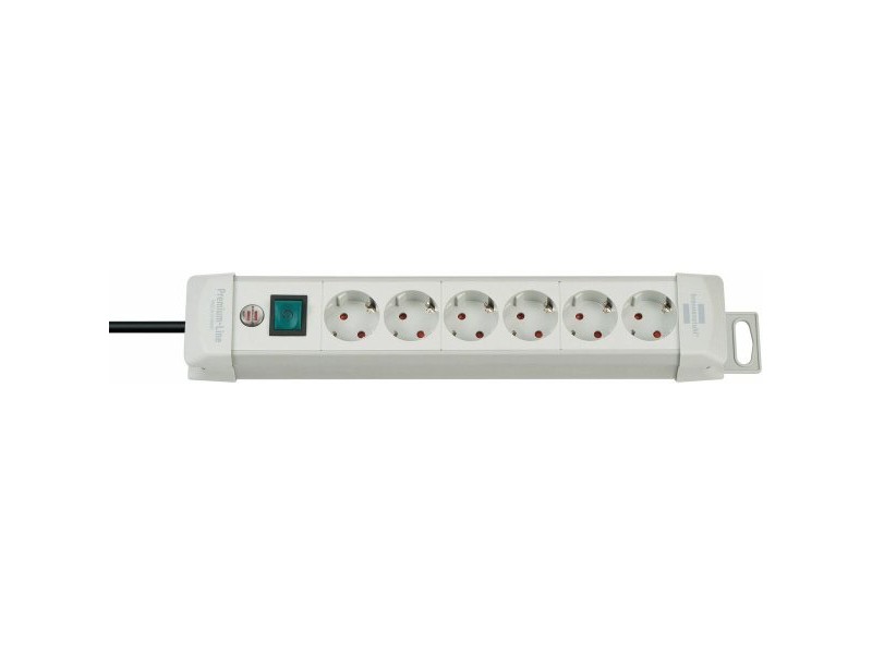 Контакт - 6 изхода с копче Brennenstuhl Premium-Line 3600 W (3 m)