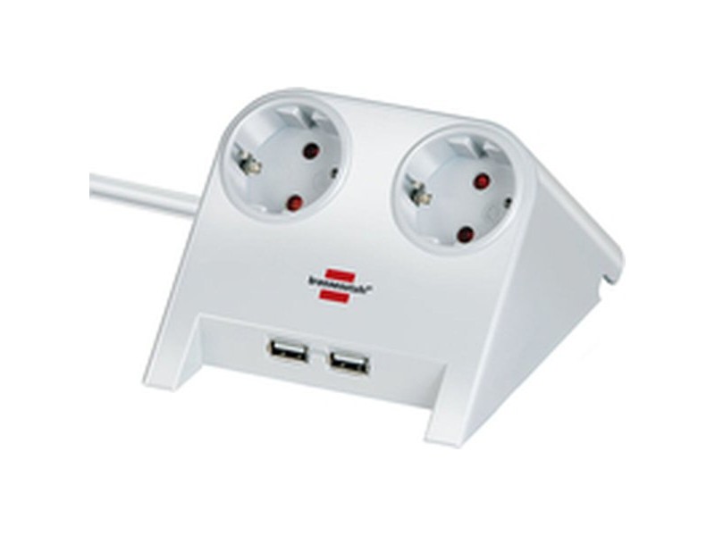 Табло с 2 гнезда с бутон за включване Brennenstuhl 1153520222 3600 W USB x 2 Настолна (1,8 m)