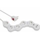 Контакт - 5 изхода с копче Brennenstuhl Vario-Power Бял 3600 W USB x 2 (1,4 m)