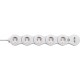 Контакт - 5 изхода с копче Brennenstuhl Vario-Power Бял 3600 W USB x 2 (1,4 m)