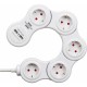 Контакт - 5 изхода с копче Brennenstuhl Vario-Power Бял 3600 W USB x 2 (1,4 m)