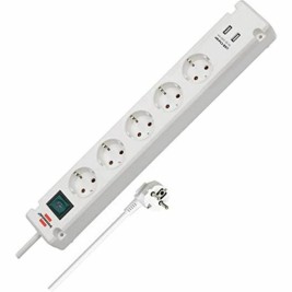 Контакт - 5 изхода с копче Brennenstuhl Bremounta 3600 W USB x 2 (3 m)