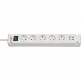 Контакт - 5 изхода с копче Brennenstuhl Bremounta 3600 W USB x 2 (3 m)