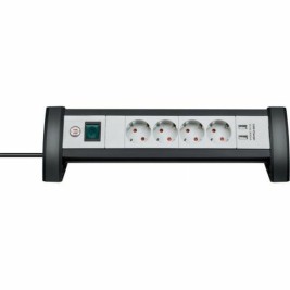Табло с 4 гнезда с бутон за включване Brennenstuhl Premium-Office-Line 3600 W Черен USB x 2 (1,8 m)